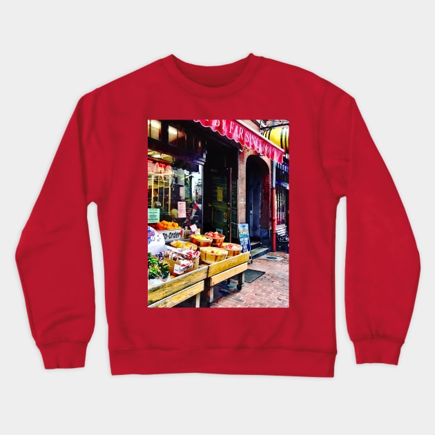 Boston MA - Fruit Stand Crewneck Sweatshirt by SusanSavad